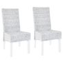 Dining Chairs 2 pcs Grey Kubu Rattan and Mango Wood Image 2