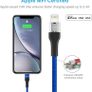 iPhone Charger Lead [Apple MFi Certified] 3M/10ft Lightning to USB Cable Nylon Braided Charging Wire Cord for iPhone 11, iPhone XR, iPhone XS Max, XS/X/8/7/6s/6/SE/iPad/iPod/AirPods - Blue Image 7