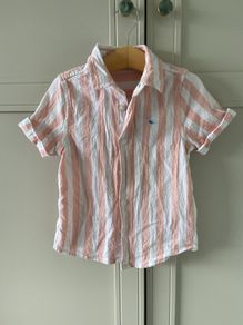 M&S short sleeve striped collared shirt 2-3 years