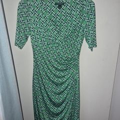 Ladies Ralph Lauren Geometric Print Mock Wrap Dress