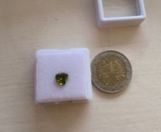 Loose lab created gem stone deep green Tourmaline triangle cut