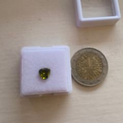 Loose lab created gem stone deep green Tourmaline triangle cut