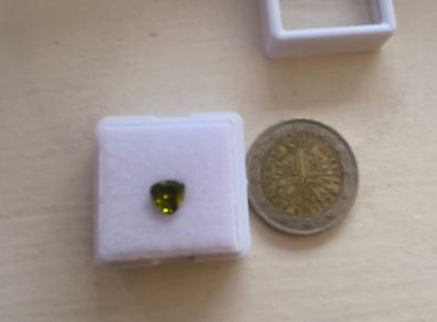 Loose lab created gem stone deep green Tourmaline triangle cut