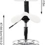 Rolling Stools with Back Support Facial Salon Kitchen Chair (White Image 5
