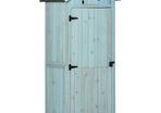 Garden Shed Vertical Utility 3 Shelves Shed Wood Outdoor Garden Tool Storage Unit Storage Cabinet, 77 x 54.2 x 179cm - Blue