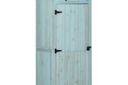 Garden Shed Vertical Utility 3 Shelves Shed Wood Outdoor Garden Tool Storage Unit Storage Cabinet, 77 x 54.2 x 179cm - Blue