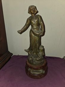 Antique French Spelter Statue "Semeuse"