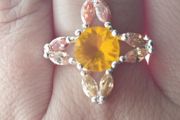 Silver 925 ring with citrines.