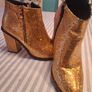 Customised gold glitter boots Image 3