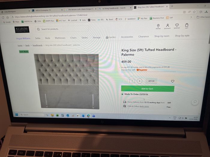 King Size 5ft Tufted Headboard