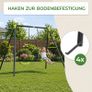 Double Garden Swing Set for Children Outdoor Metal Swing Frame Image 4