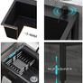 Stainless Steel Washing Sink Hand Wash Sink Commercial Kitchen with Tap for Shop Kitchen Garage Garden 80cm Black Image 3