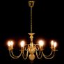 Chandelier Golden 8 x E14 Bulbs Image 4