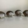 Vintage Silver Tone Scallop Shell Napkin Rings Set of 4 Coastal Grandmother Seaside Table Decor Image 2