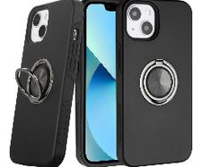 For Apple iPhone 13 / 14 Dual Layer Invisible Ring Case - Black