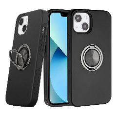 For Apple iPhone 13 / 14 Dual Layer Invisible Ring Case - Black