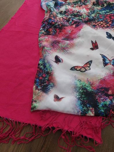 Pink silk scarf
