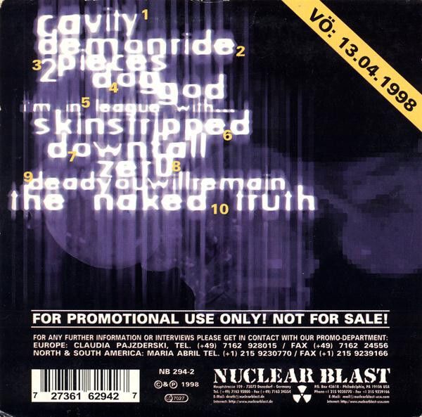 Lost Souls "Fracture" CD Album Promo Cardsleeve