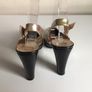 KMB Vienna Ladies Silver irredesant leather peep toe sling back sandals Eu 39 Uk 6 Image 6