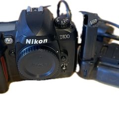 Nikon D100 with Nikon MB-D100. Nikon MH-18a quick charger, Nikon ENEL3 battery, Meike flash,  vgc