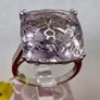 Silver ring with Amethyst and Diamonds Image 2