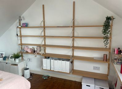 IKEA SVALNAS Bamboo Wall Shelving System