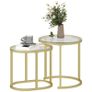 Modern Coffee Table Set of 2, Nest of Tables with Steel Frame and Tempered Glass Tabletop, Side Tables for Living Room Bedroom, Clear Image 2