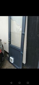 pvc door with electronic cat flap.