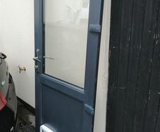 pvc door with electronic cat flap.