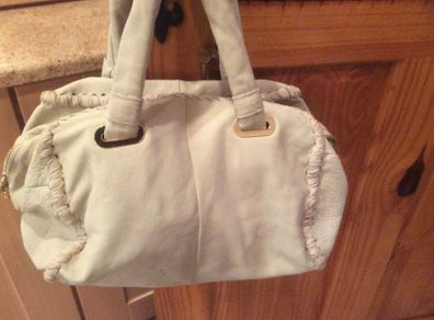 Zara leather cream bag
