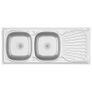 Kitchen Sink with Double Sinks Silver 1200x600x155 mm Stainless Steel Image 2