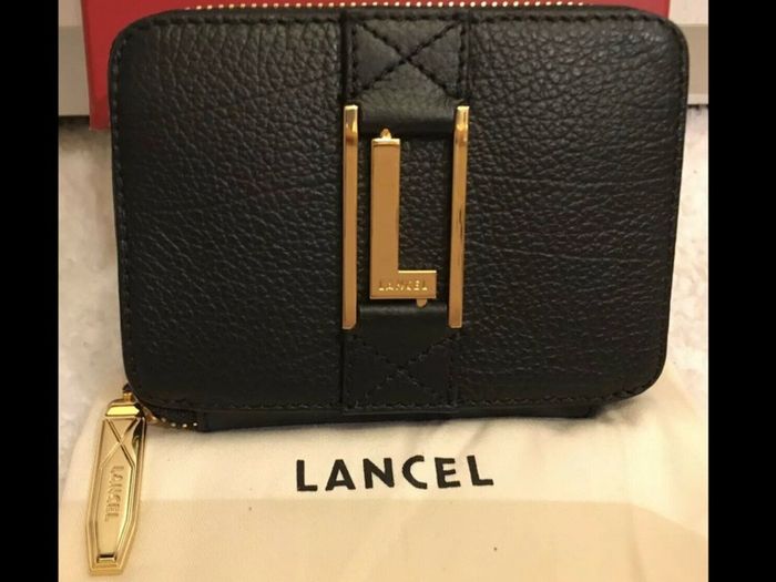 LANCEL Black Wrap Around Zip Purse