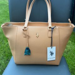 Brand new U.S. Polo Assn. Jones camel tote bag with tags.