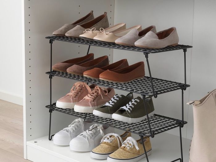 Shoe rack IKEA, foldable , black, like new (13 racks available)
