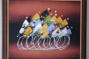 The cyclists, beautiful painting