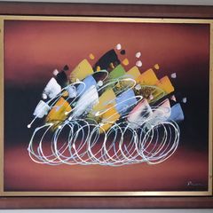 The cyclists, beautiful painting