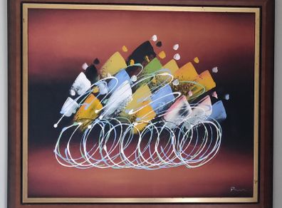 The cyclists, beautiful painting