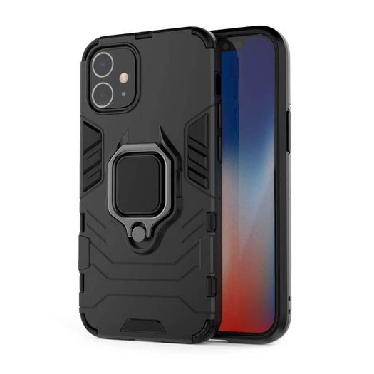For iPhone 12 Mini Cover Hybrid Case Rugged Shockproof Magnet Ring Stand Black New - FHT06IPK5