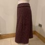 Burgundy & brown A-line midi skirt. Size 10 Image 2