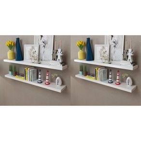 Wall Shelves 4 pcs White 120 cm