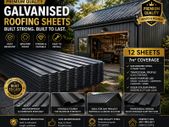 12 x corrugated galvanised metal sheets