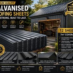 12 x corrugated galvanised metal sheets