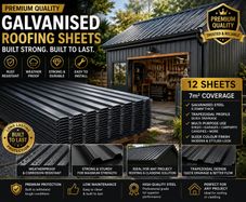 12 x Trapezoidal Sheet 129 cm x 45 cm Roof sheets galvanised