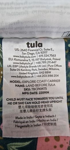Tula Explore Coast Carrier baby carrier