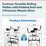 Lightweight Adjustable Folding Rolling Walker with Padded Seat Image 5