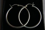 Vintage 925 Sterling Silver Hoop Earrings Large Classic Hoop Gift 5,67g