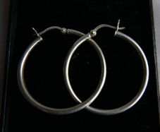 Vintage 925 Sterling Silver Hoop Earrings Large Classic Hoop Gift 5,67g