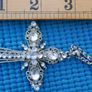 Vintage CRYSTAL  Cross & Chain - Necklace - Great Jewelry - Sparkly Crystal Image 5