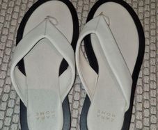 Zara home leather flip flops