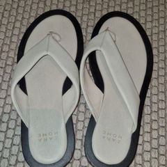 Zara home leather flip flops